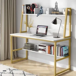Tribesigns Desks*Computer Desk, Home Office Desk with Hutch and Storage Shelf