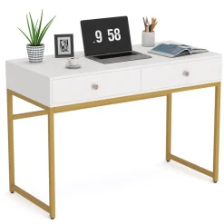 Tribesigns Desks*Computer Desk with 2 Drawers, Multifunctional Study Writing Desk