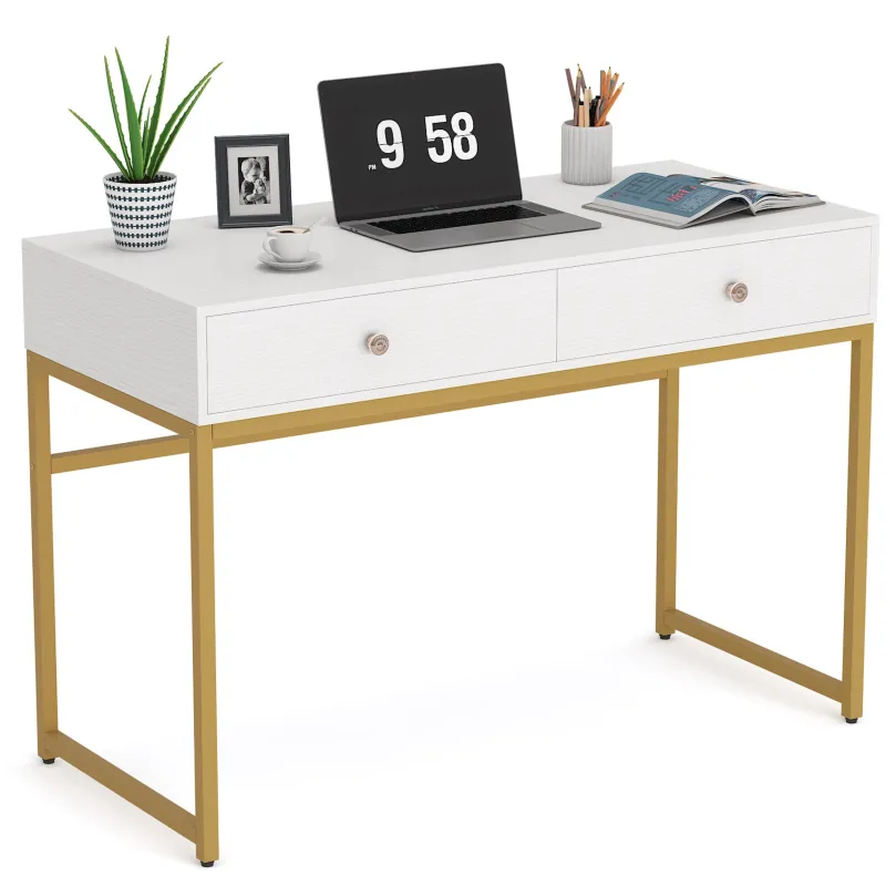 Tribesigns Desks*Computer Desk with 2 Drawers, Multifunctional Study Writing Desk