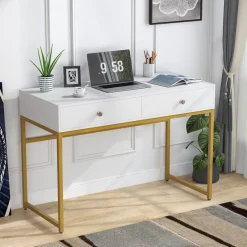 Tribesigns Desks*Computer Desk with 2 Drawers, Multifunctional Study Writing Desk