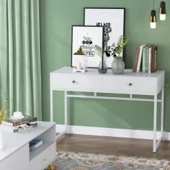 Tribesigns Desks*Computer Desk with 2 Drawers, Multifunctional Study Writing Desk