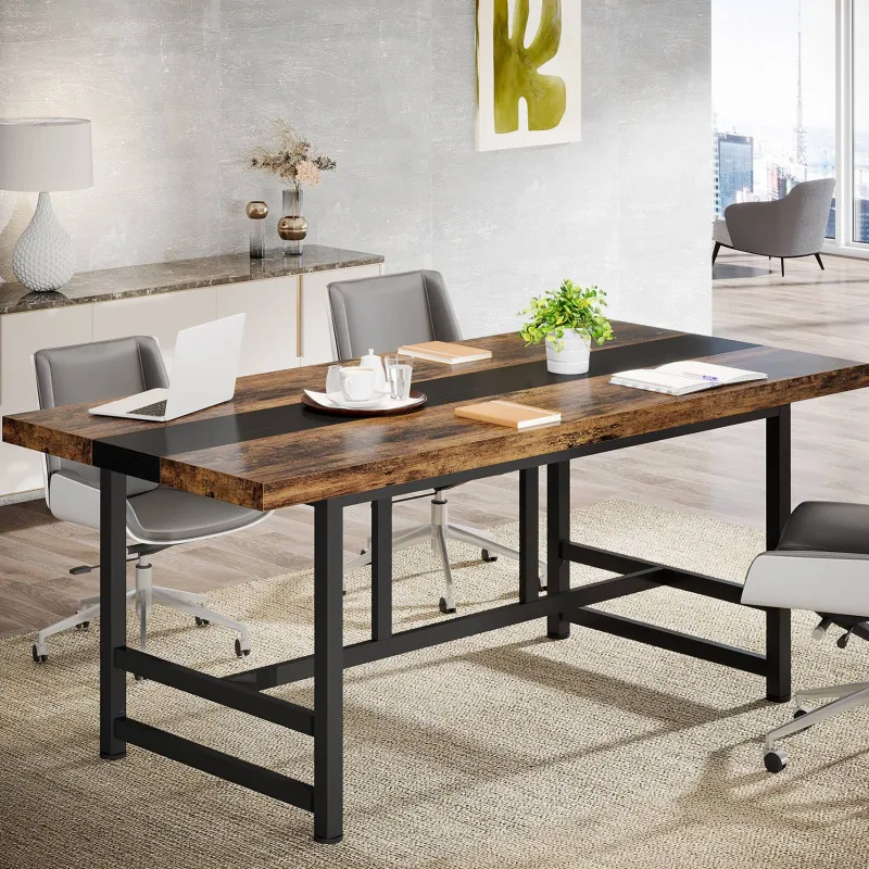 Tribesigns Desks*Conference Table, 6FT Rectangular Meeting Table Computer Desk