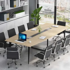 Tribesigns Desks*Conference Table, Modern 6FT / 8FT Boat Shaped Meeting Table