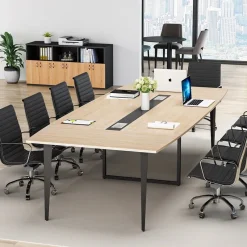 Tribesigns Desks*Conference Table, Modern 6FT / 8FT Boat Shaped Meeting Table