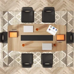 Tribesigns Desks*Conference Table, Modern 6FT / 8FT Boat Shaped Meeting Table