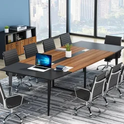 Tribesigns Desks*Conference Table, Modern 6FT / 8FT Boat Shaped Meeting Table