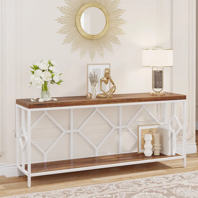 Tribesigns Console Tables|Console Tables*Console Table, 71" Extra Long Sofa Table with Open Storage Shelf