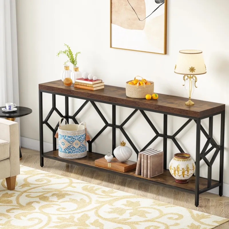 Tribesigns Console Tables|Console Tables*Console Table, 71" Extra Long Sofa Table with Open Storage Shelf