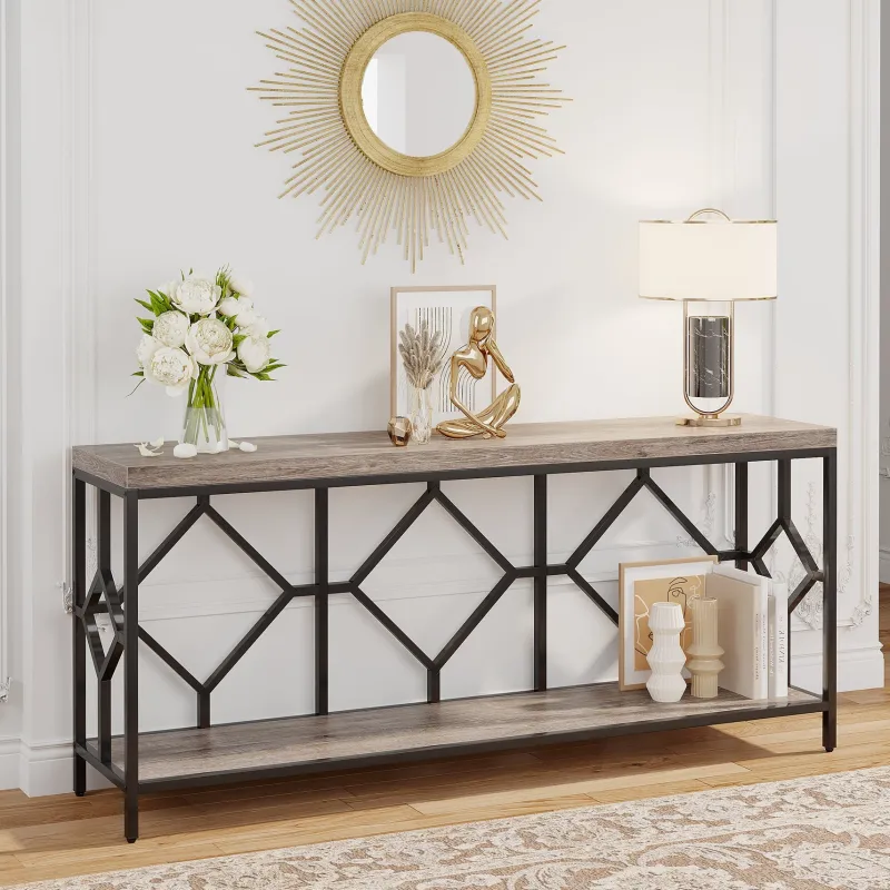 Tribesigns Console Tables|Console Tables*Console Table, 71" Extra Long Sofa Table with Open Storage Shelf