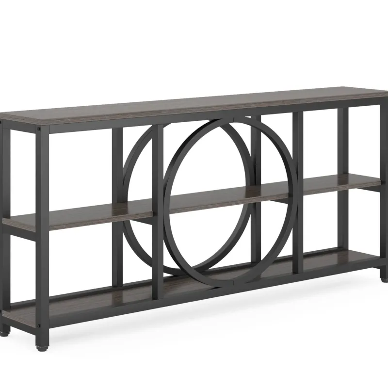 Tribesigns Console Tables|Console Tables*Console Table, 70.9" Narrow Sofa Table with 3 Tier Storage Shelves