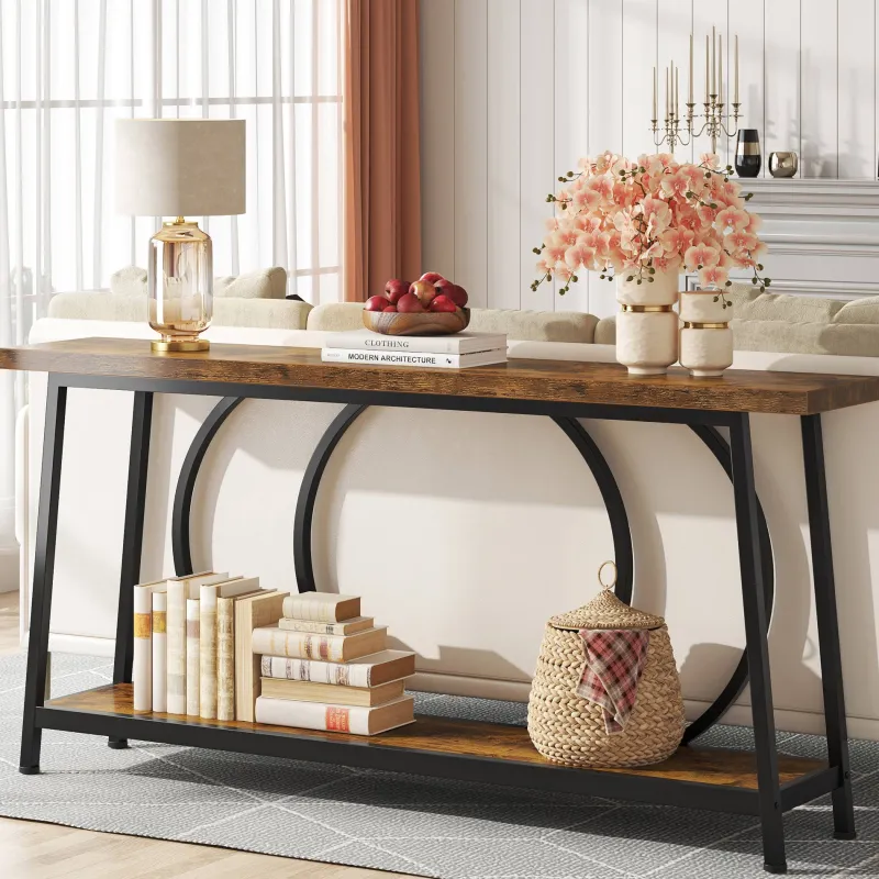 Tribesigns Console Tables|Console Tables*Console Table, 70.9" Sofa Entryway Table with 2 Open Storage Shelves