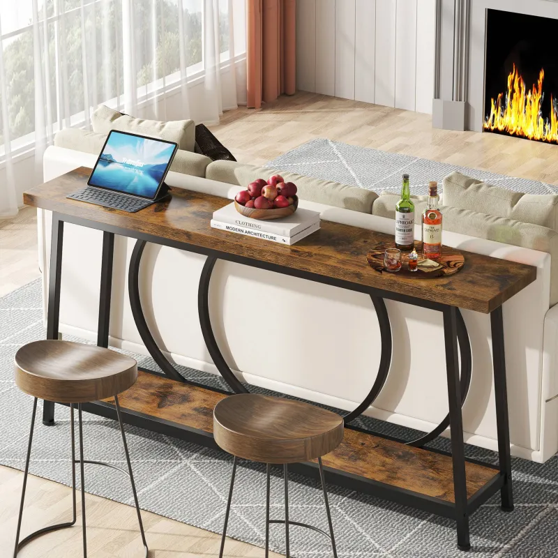 Tribesigns Console Tables|Console Tables*Console Table, 70.9" Sofa Entryway Table with 2 Open Storage Shelves