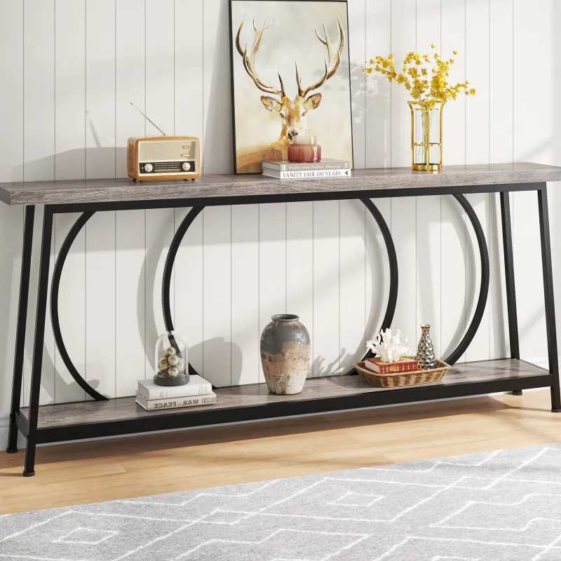 Tribesigns Console Tables|Console Tables*Console Table, 70.9" Sofa Entryway Table with 2 Open Storage Shelves
