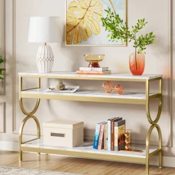Tribesigns Console Tables|Console Tables*Console Table, 55" Sofa Table with 3-Tier Storage Shelves