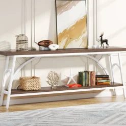 Tribesigns Console Tables|Console Tables*Console Table, 70.8” Sofa Tables Entryway Table with 2 Tier Wood Shelves