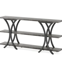 Tribesigns Console Tables|Console Tables*Console Table, Industrial Entryway Sofa Table with 3-Tier Shelves