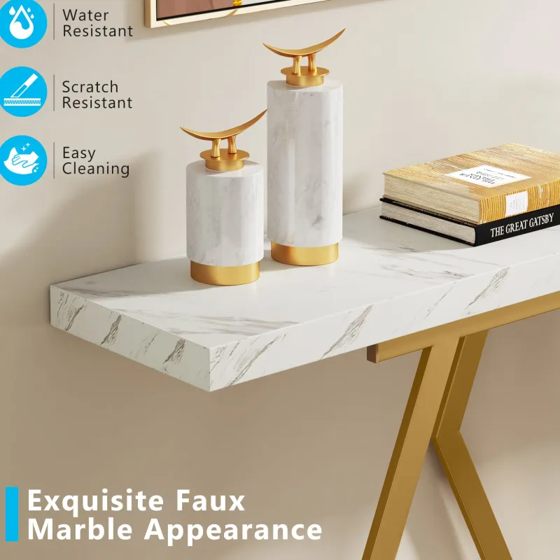 Tribesigns Console Tables|Console Tables*Console Table, Modern 70.9" Sofa Table with Faux Marble Tabletop