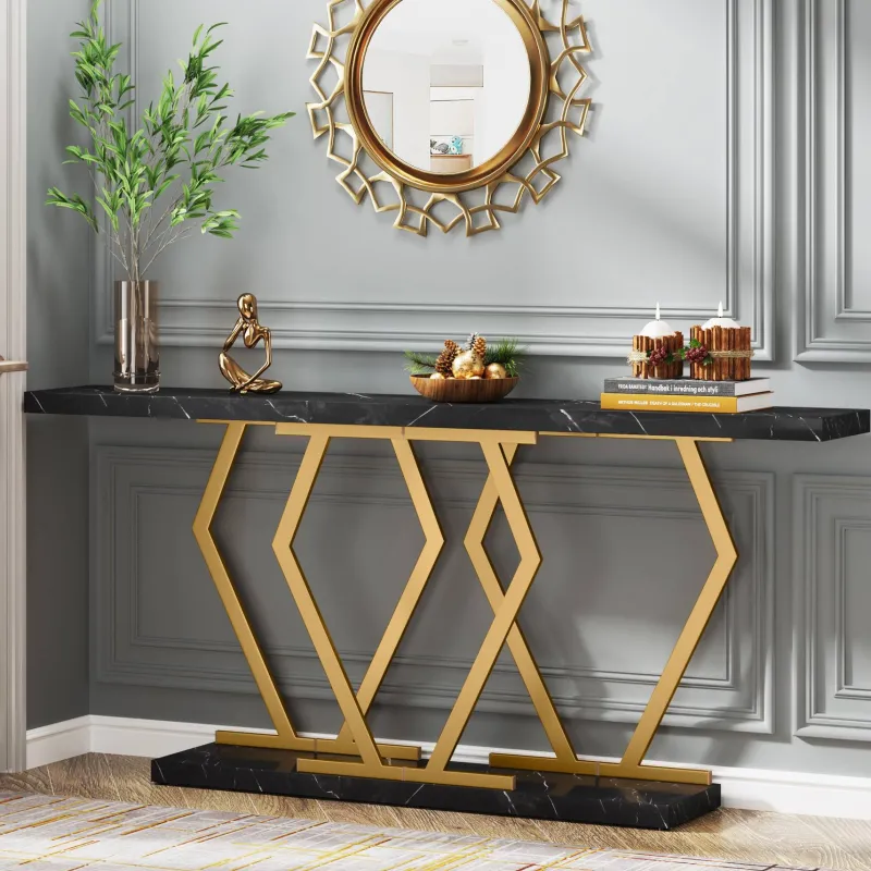 Tribesigns Console Tables|Console Tables*Console Table, Modern 70.9" Sofa Table with Faux Marble Tabletop