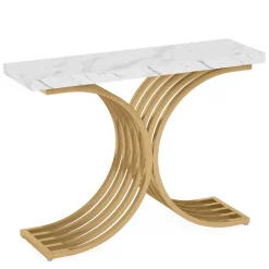 Tribesigns Console Tables|Console Tables*Console Table, Modern Faux Marble Entryway Sofa Table with Metal Base