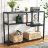 Tribesigns Console Tables|Console Tables*Console Table, Small Black Entryway Table with Storage Shelves