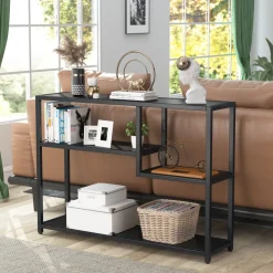 Tribesigns Console Tables|Console Tables*Console Table, Small Black Entryway Table with Storage Shelves