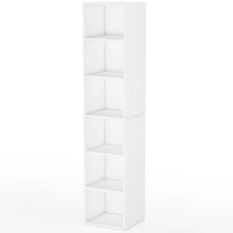 Tribesigns Corner Shelves|Corner Shelves*Corner Bookcase, Modern 6 Tier Narrow Cube Display Shelves, White