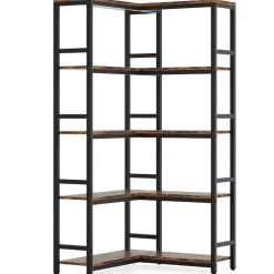 Tribesigns Corner Shelves|Corner Shelves*Corner Bookshelf, Industrial Bookcase Etagere Display Rack