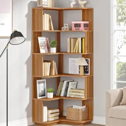 Tribesigns Corner Shelves|Corner Shelves*Corner Bookshelf, 6-Tier Corner Bookcase Display Rack