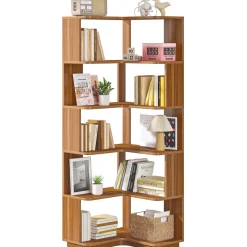 Tribesigns Corner Shelves|Corner Shelves*Corner Bookshelf, 6-Tier Corner Bookcase Display Rack