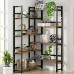 Tribesigns Corner Shelves|Corner Shelves*Corner Bookshelf, 8-Tier Industrial 70.8” Bookcase