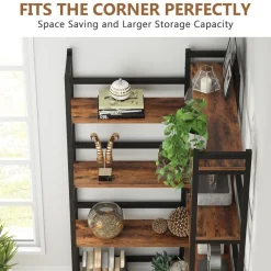 Tribesigns Corner Shelves|Corner Shelves*Corner Bookshelf, 8-Tier Industrial 70.8” Bookcase