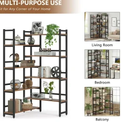 Tribesigns Corner Shelves|Corner Shelves*Corner Bookshelf, 8-Tier Industrial 70.8” Bookcase
