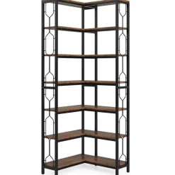 Tribesigns Corner Shelves|Corner Shelves*Corner Bookshelf, 7-Tier Industrial Corner Etagere Bookcase
