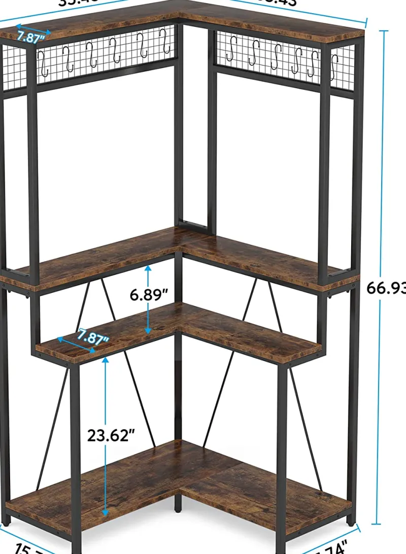 Tribesigns Plant Stands|Plant Stands*Corner Plant Stand, 67" Tall Flower Shelf with 15 Hanging Hooks