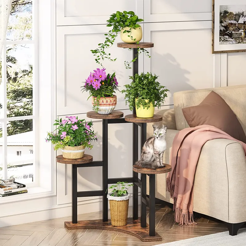 Tribesigns Plant Stands|Plant Stands*Corner Plant Stand Indoor, 6 Tiered Plant Shelf Flower Stand