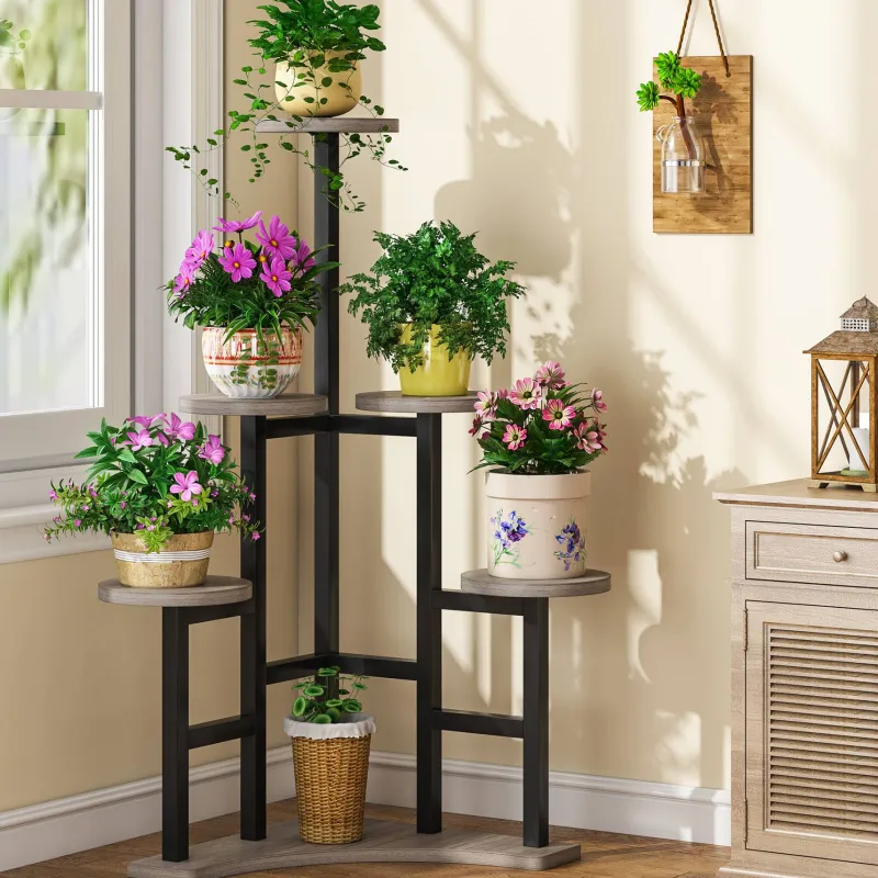 Tribesigns Plant Stands|Plant Stands*Corner Plant Stand Indoor, 6 Tiered Plant Shelf Flower Stand