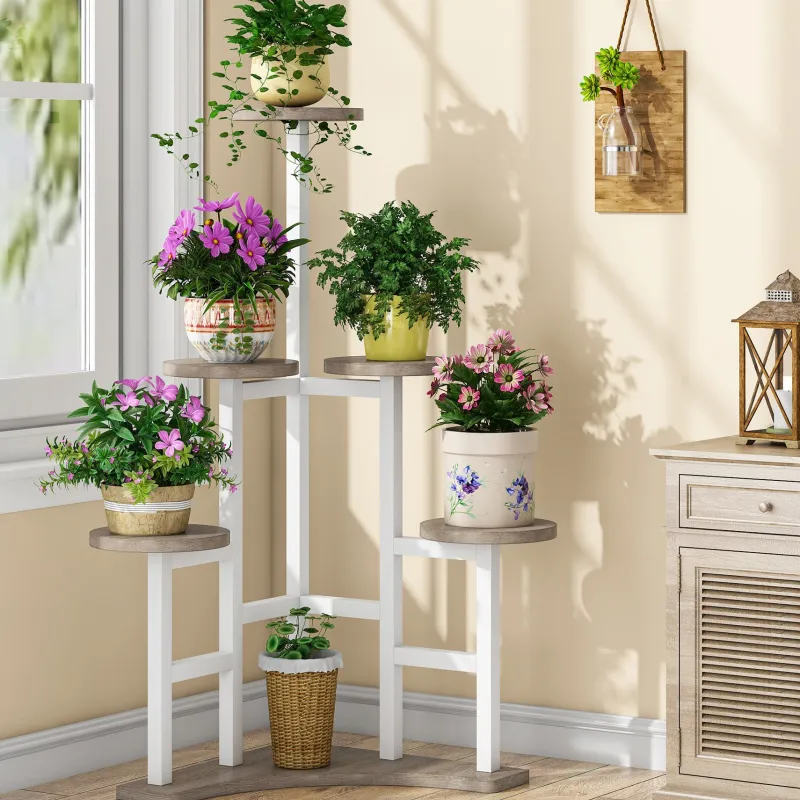 Tribesigns Plant Stands|Plant Stands*Corner Plant Stand Indoor, 6 Tiered Plant Shelf Flower Stand
