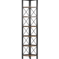 Tribesigns Corner Shelves|Corner Shelves*Corner Shelf, 5 Tier / 6Tier Corner Bookshelf Bookcase for Small Space