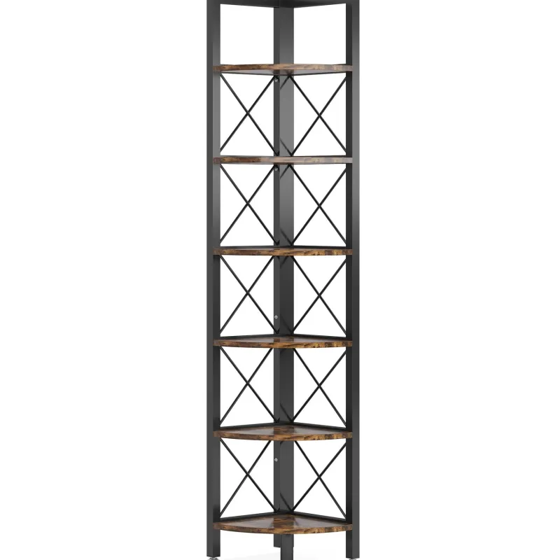 Tribesigns Corner Shelves|Corner Shelves*Corner Shelf, 5 Tier / 6Tier Corner Bookshelf Bookcase for Small Space