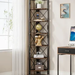 Tribesigns Corner Shelves|Corner Shelves*Corner Shelf, 5 Tier / 6Tier Corner Bookshelf Bookcase for Small Space