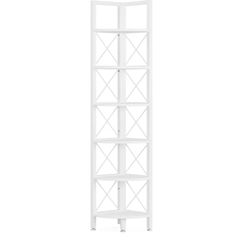 Tribesigns Corner Shelves|Corner Shelves*Corner Shelf, 5 Tier / 6Tier Corner Bookshelf Bookcase for Small Space