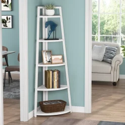 Tribesigns Corner Shelves|Corner Shelves*Corner Shelf, 5 Tier Corner Storage Rack Ladder Bookcase