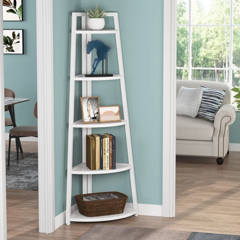 Tribesigns Corner Shelves|Corner Shelves*Corner Shelf, 5 Tier Corner Storage Rack Ladder Bookcase