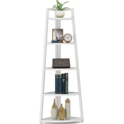 Tribesigns Corner Shelves|Corner Shelves*Corner Shelf, 5 Tier Corner Storage Rack Ladder Bookcase
