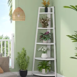 Tribesigns Corner Shelves|Corner Shelves*Corner Shelf, 5 Tier Corner Storage Rack Ladder Bookcase