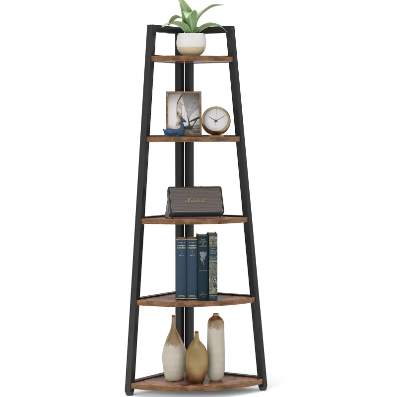 Tribesigns Corner Shelves|Corner Shelves*Corner Shelf, 5 Tier Corner Storage Rack Ladder Bookcase
