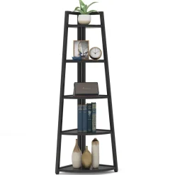 Tribesigns Corner Shelves|Corner Shelves*Corner Shelf, 5 Tier Corner Storage Rack Ladder Bookcase