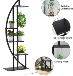 Tribesigns Plant Stands|Plant Stands*Curved Plant Stand Pack of 2, 5-Tier Flower Display Shelf