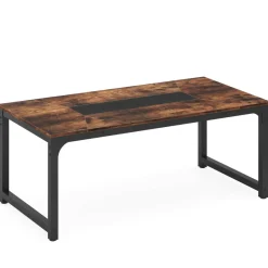 Tribesigns Dining Tables*Dining Table for 6 - 8 Person, Industrial Kitchen Table with Metal Frame