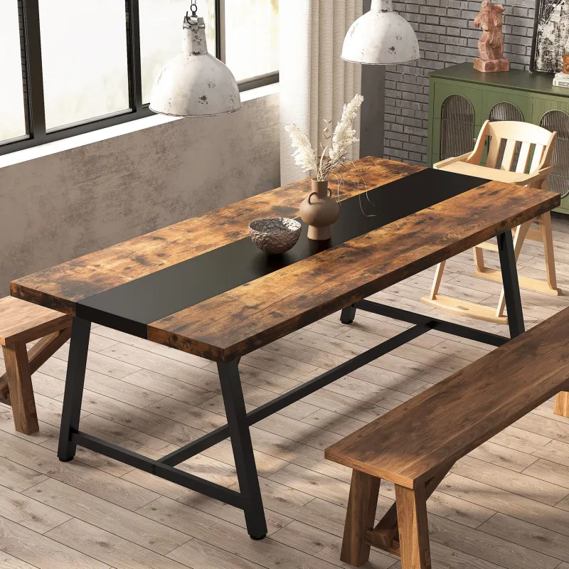 Tribesigns Dining Tables*Dining Table for 8 People, 70.87" Rectangular Wood Kitchen Table